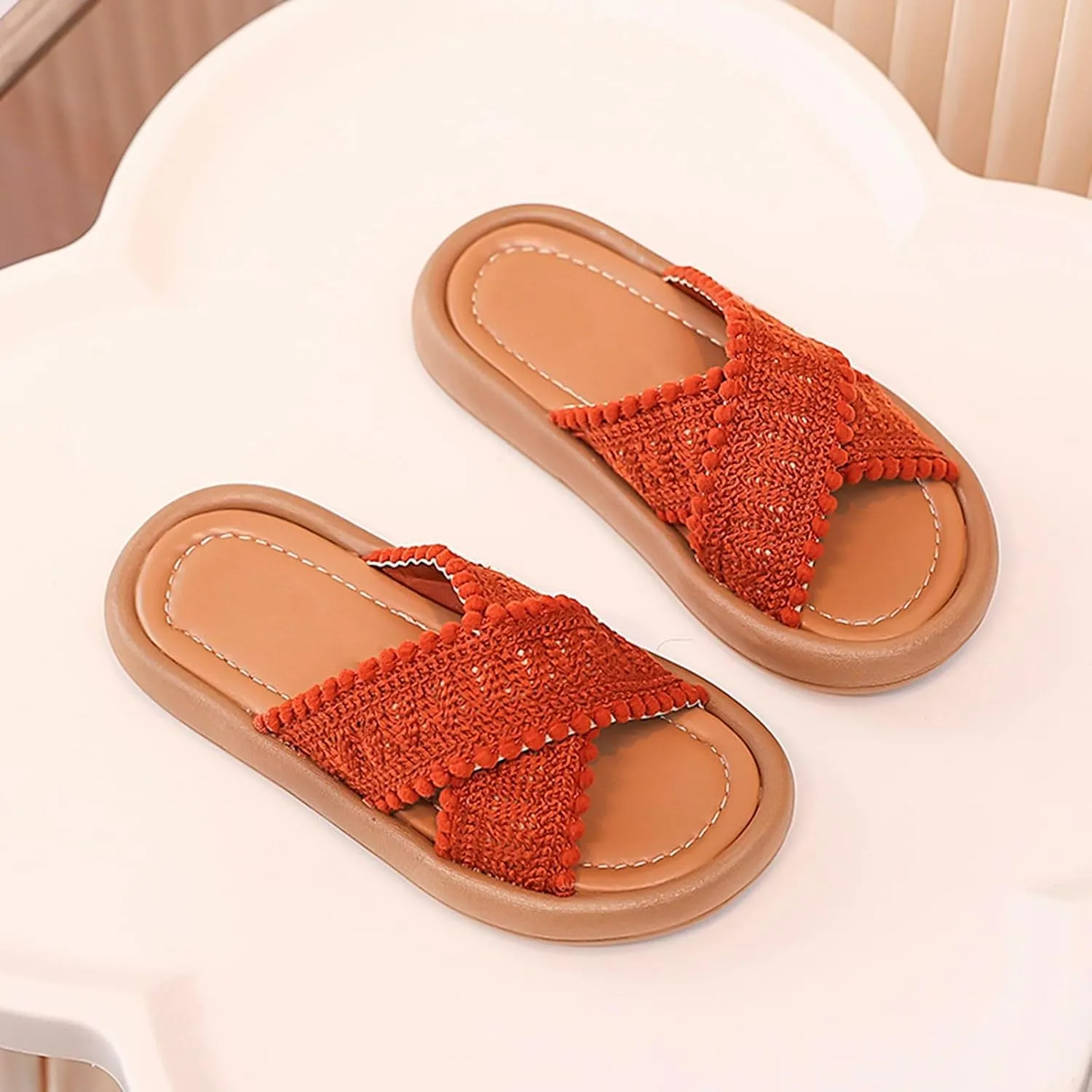 Kids' Sandals Summer Girls' Big Kids' Beach Shoes Girls' Soft Soled Open Toe Soft Slippers for Toddler