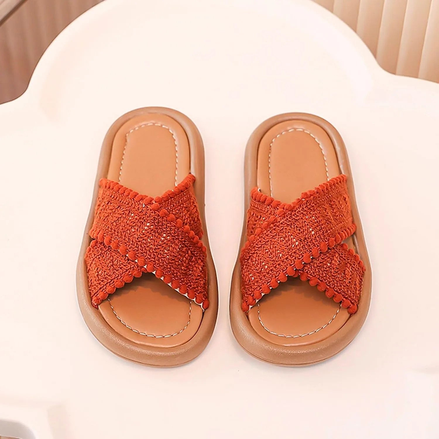Kids' Sandals Summer Girls' Big Kids' Beach Shoes Girls' Soft Soled Open Toe Soft Slippers for Toddler