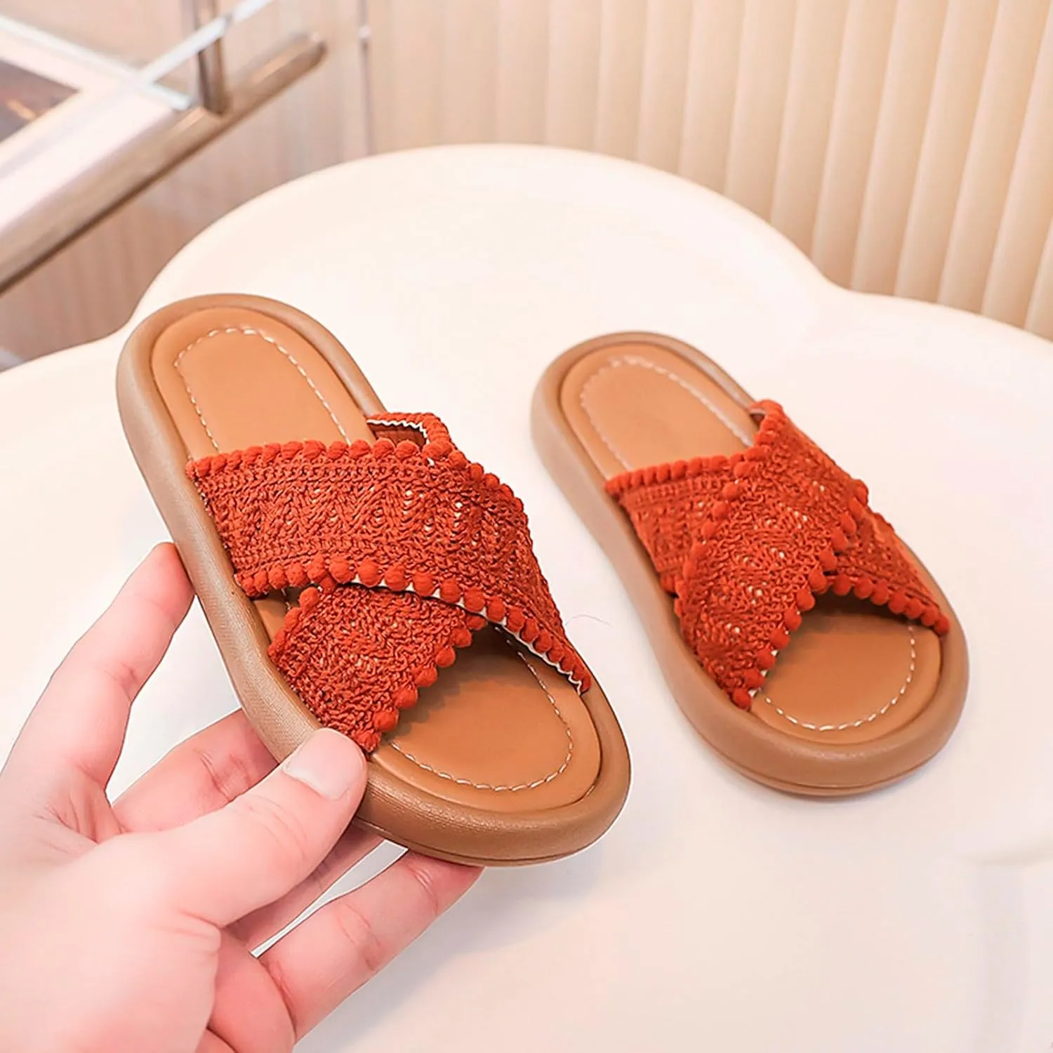 Kids' Sandals Summer Girls' Big Kids' Beach Shoes Girls' Soft Soled Open Toe Soft SolesOutside Wear Flip Slipers