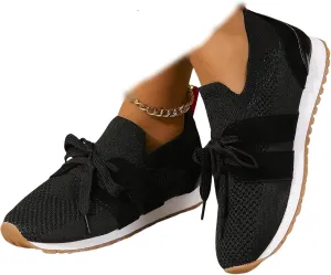 Lausiuoe Slip On Sneakers Women Arch Support Walking Shoes Lightweight Casual Running Fashion Sneakers Mesh Tennis Gym Shoes