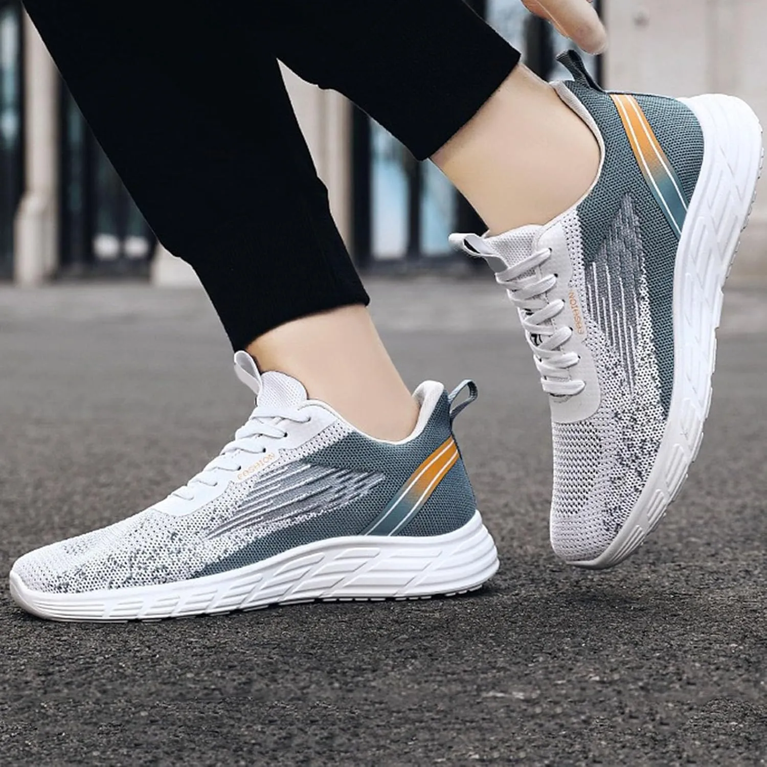 Men's Lightweight Non Slip Barefoot Shoes Business Mesh Breathable Walking Shoe Arch Support Plantar Fasciitis