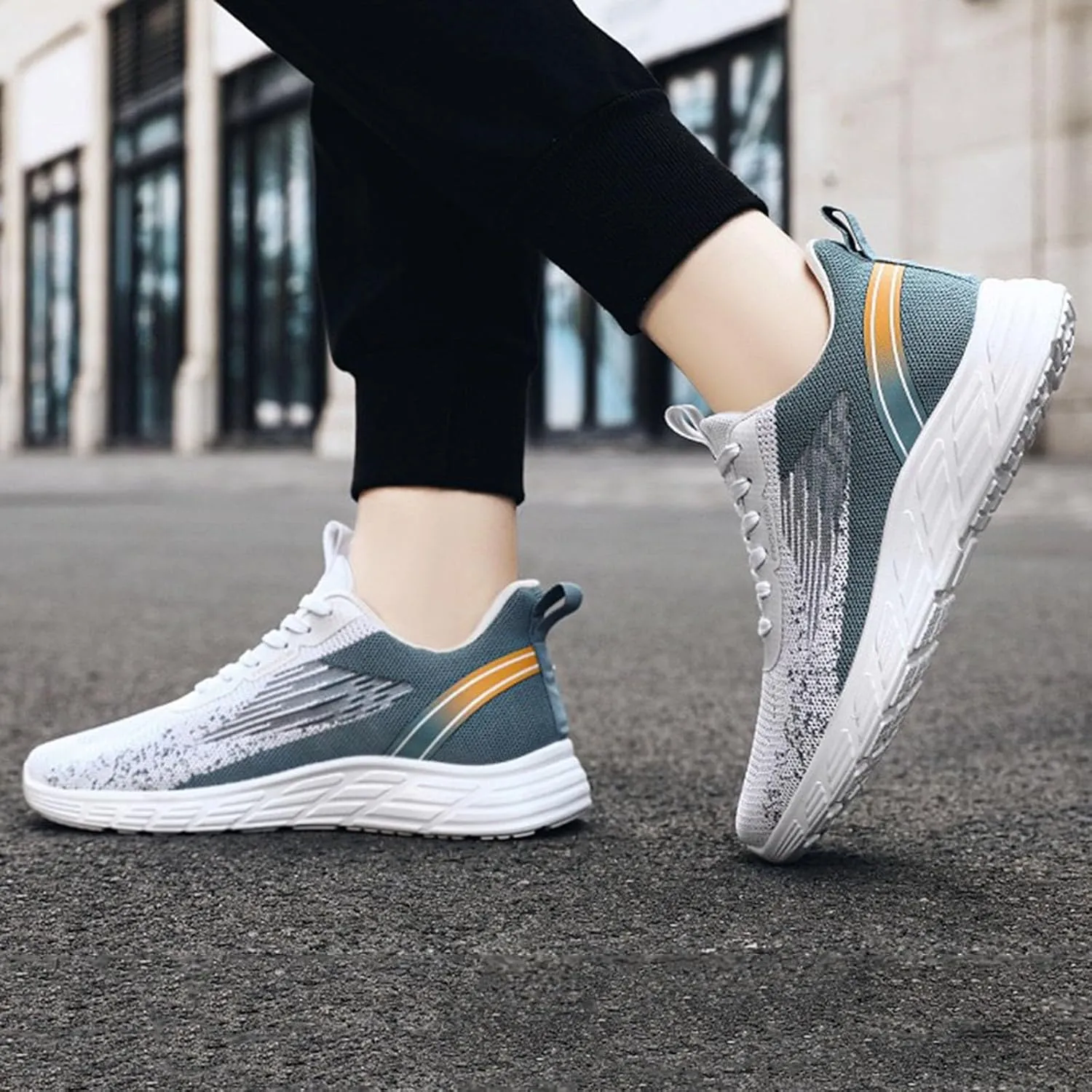 Men's Lightweight Non Slip Barefoot Shoes Business Mesh Breathable Walking Shoe Arch Support Plantar Fasciitis