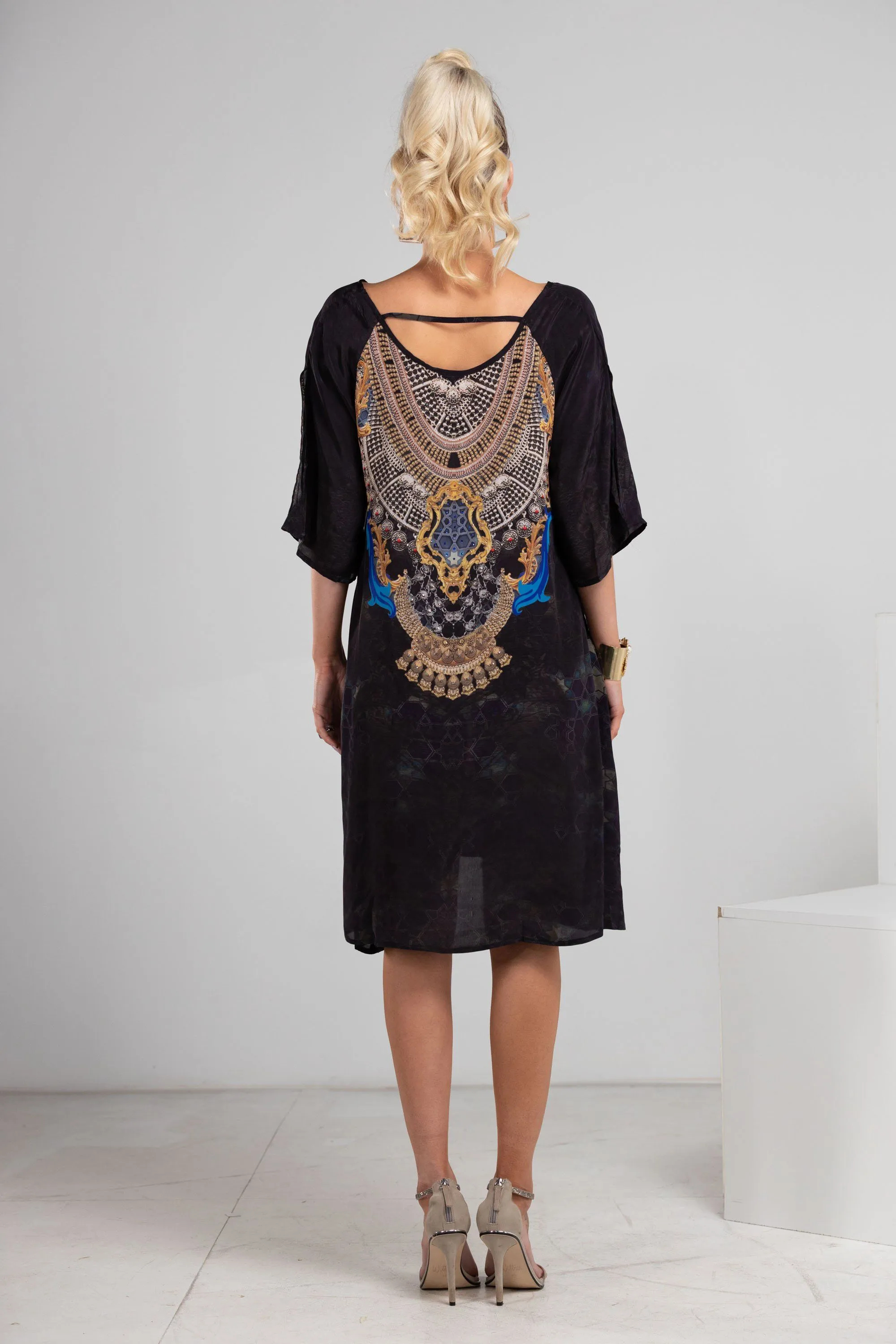 MIDNIGHT IN PARIS - SLIT SLEEVE DRESS