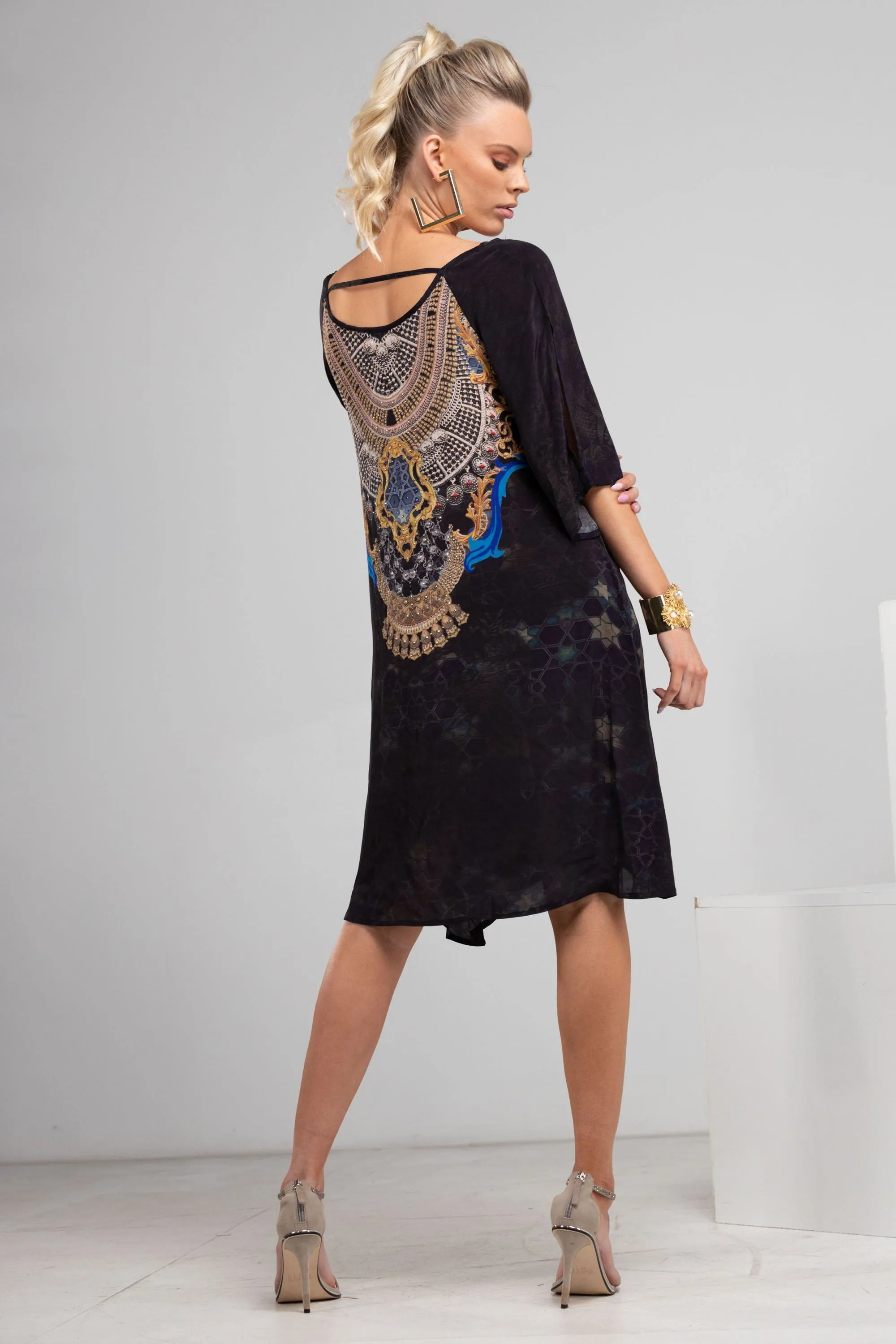 MIDNIGHT IN PARIS - SLIT SLEEVE DRESS