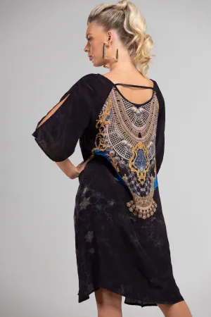 MIDNIGHT IN PARIS - SLIT SLEEVE DRESS