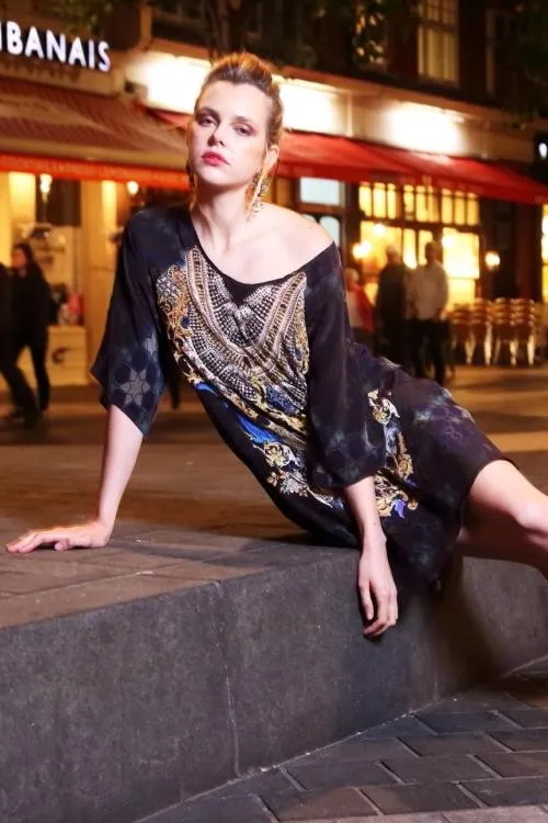 MIDNIGHT IN PARIS - SLIT SLEEVE DRESS