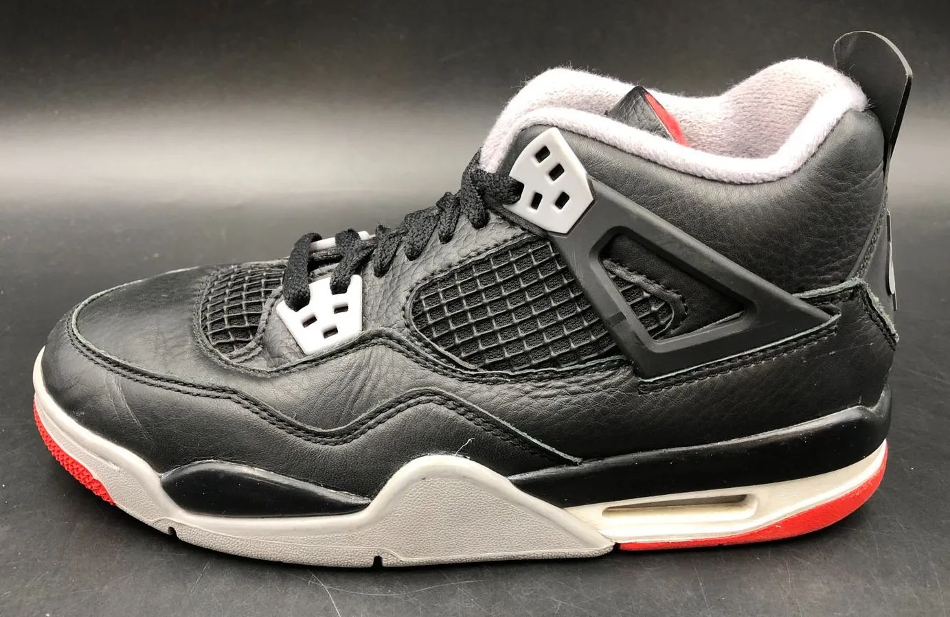 Nike Jordan 4 Retro GS 'Bred Reimagined' Black/Grey/Red Sneakers - 5.5Y ( COA)