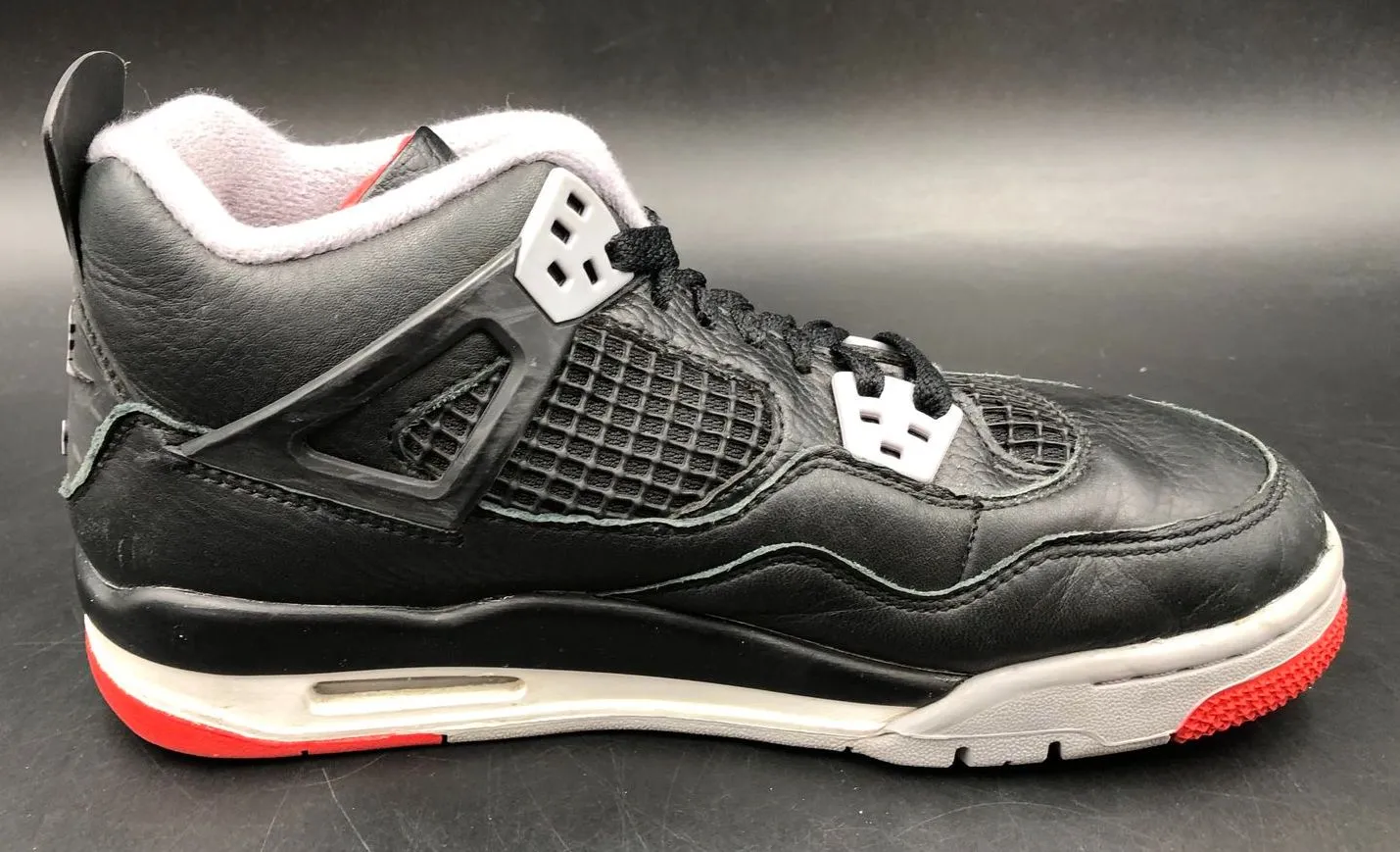 Nike Jordan 4 Retro GS 'Bred Reimagined' Black/Grey/Red Sneakers - 5.5Y ( COA)