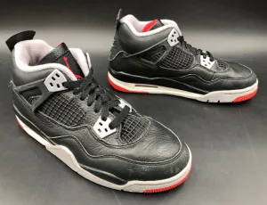 Nike Jordan 4 Retro GS 'Bred Reimagined' Black/Grey/Red Sneakers - 5.5Y ( COA)