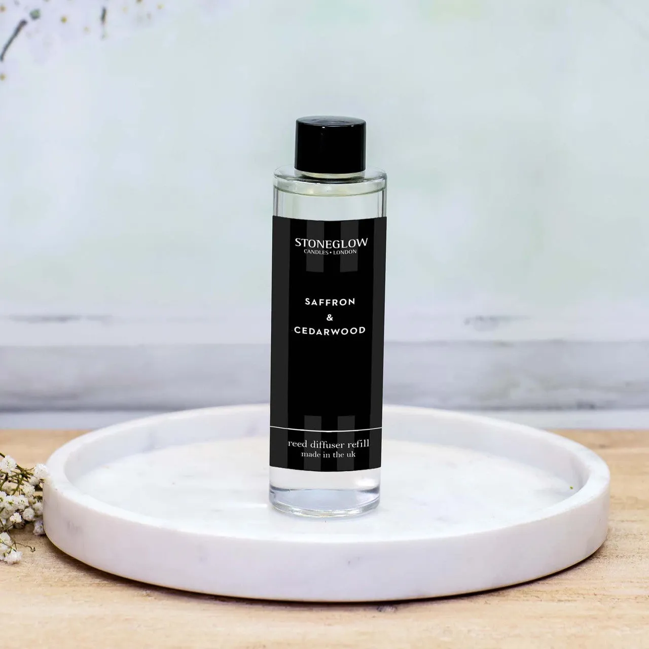 Saffron & Cedarwood - Scented Reed Diffuser Refill 210ml (Glass bottle)