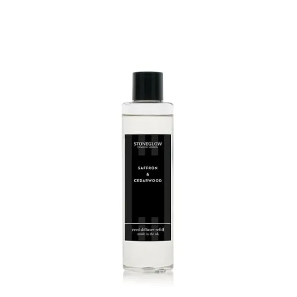Saffron & Cedarwood - Scented Reed Diffuser Refill 210ml (Glass bottle)