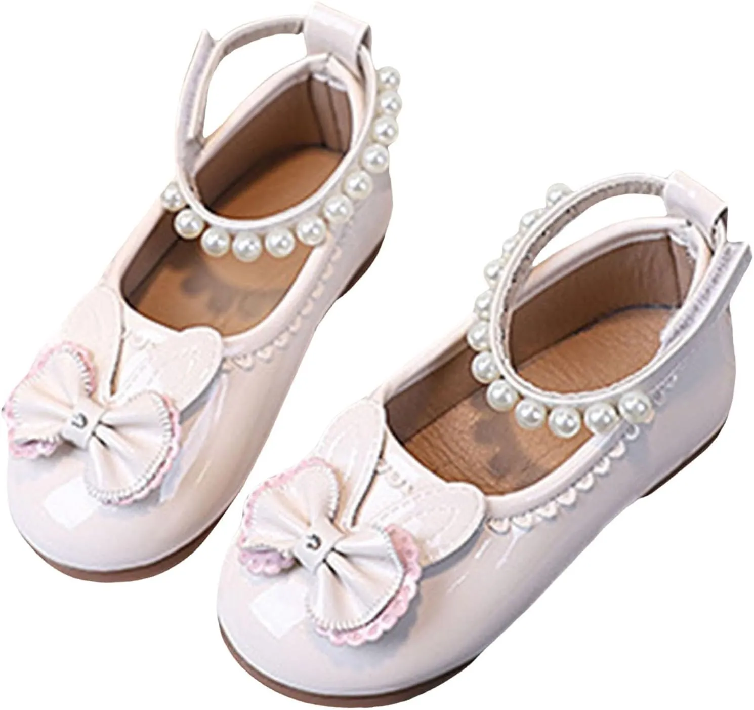 Soft Flat Shoes Summer Girl Shoes Girls Princess New Children's Pearl Bow Spring and Summer Small Leather Girl Baby Single Soft Sole