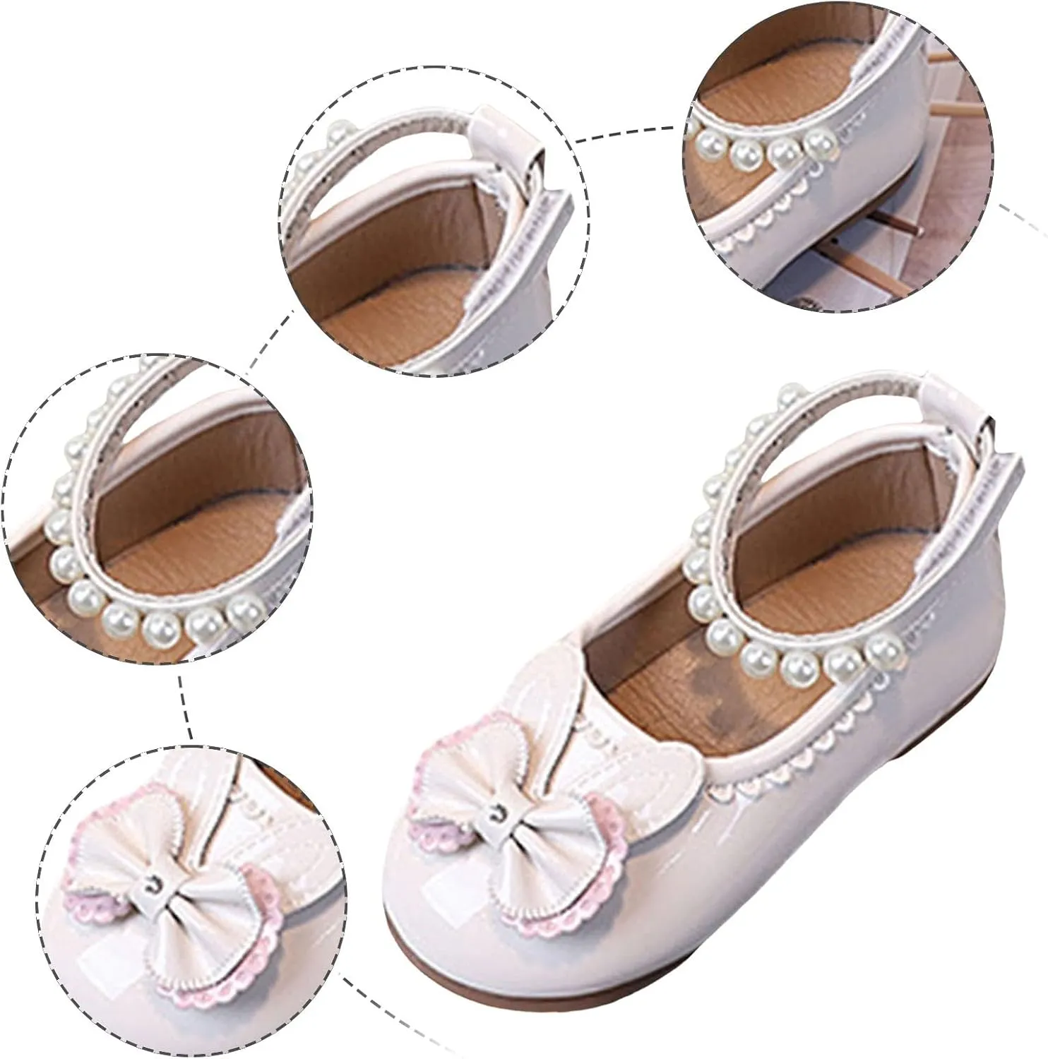 Soft Flat Shoes Summer Girl Shoes Girls Princess New Children's Pearl Bow Spring and Summer Small Leather Girl Baby Single Soft Sole