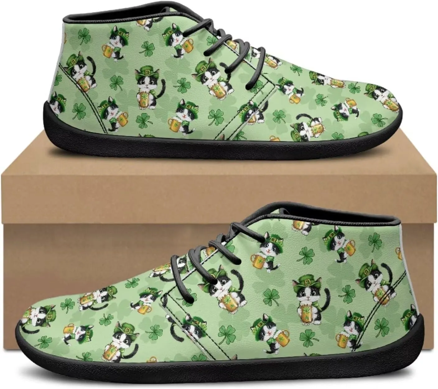 St. Patrick's Day Wide Toe Box Barefoot Shoes for Men Walking Sneaker Stylish Non Slip Zero Drop Sole Running Footwear