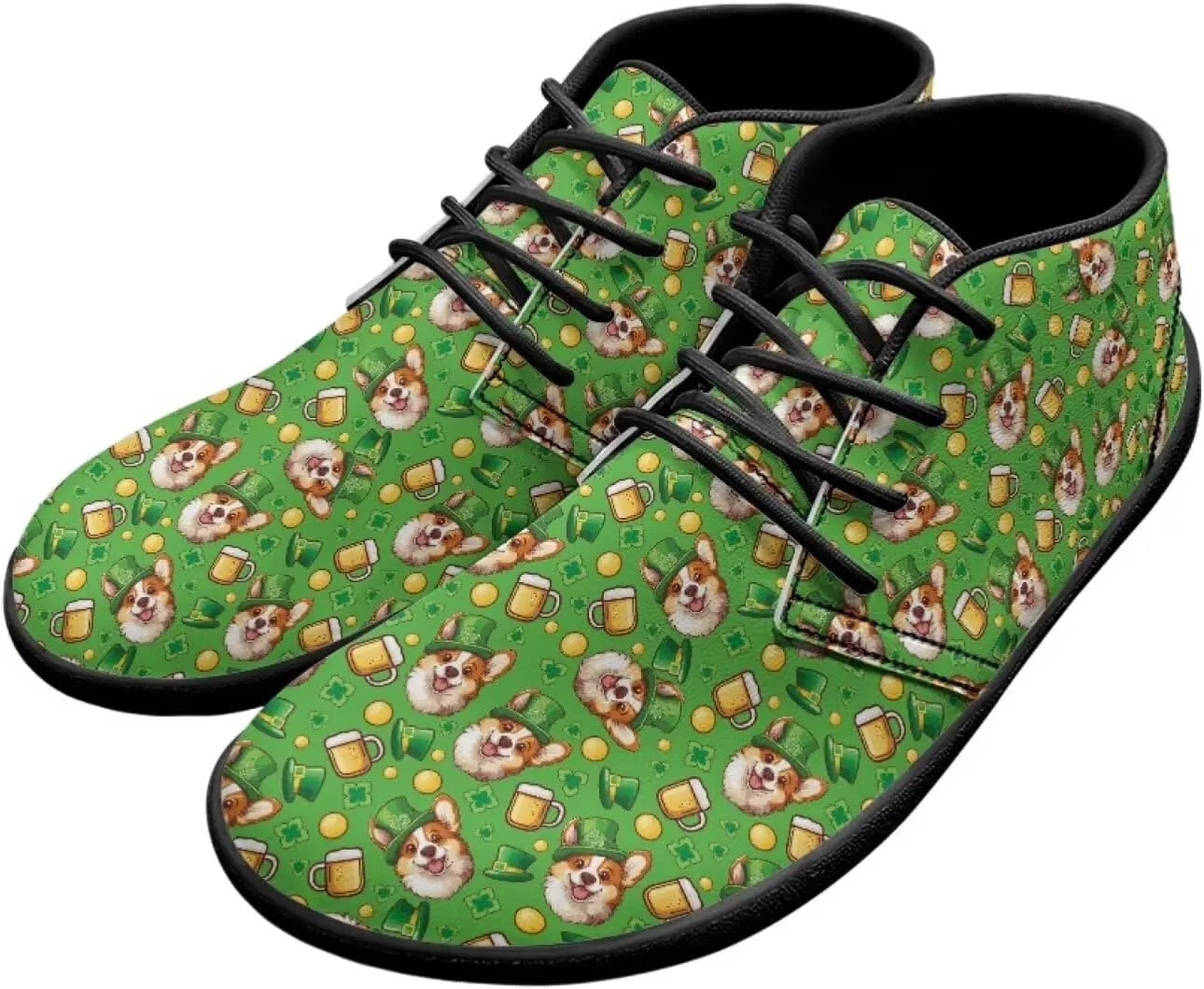 St. Patrick's Day Wide Toe Box Barefoot Shoes for Men Walking Sneaker Stylish Non Slip Zero Drop Sole Running Footwear
