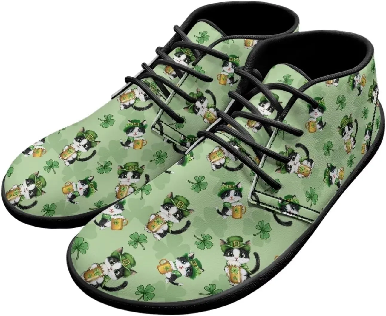 St. Patrick's Day Wide Toe Box Barefoot Shoes for Men Walking Sneaker Stylish Non Slip Zero Drop Sole Running Footwear