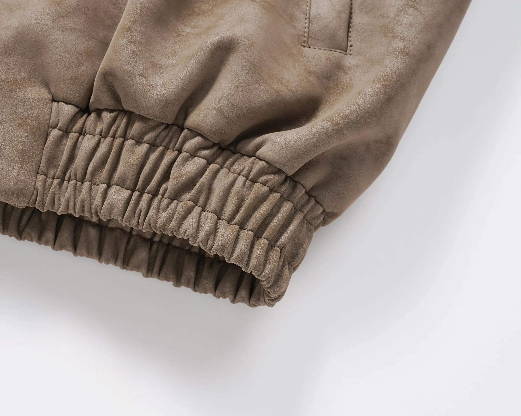 Suede Harrington Jacket - Beige Suede