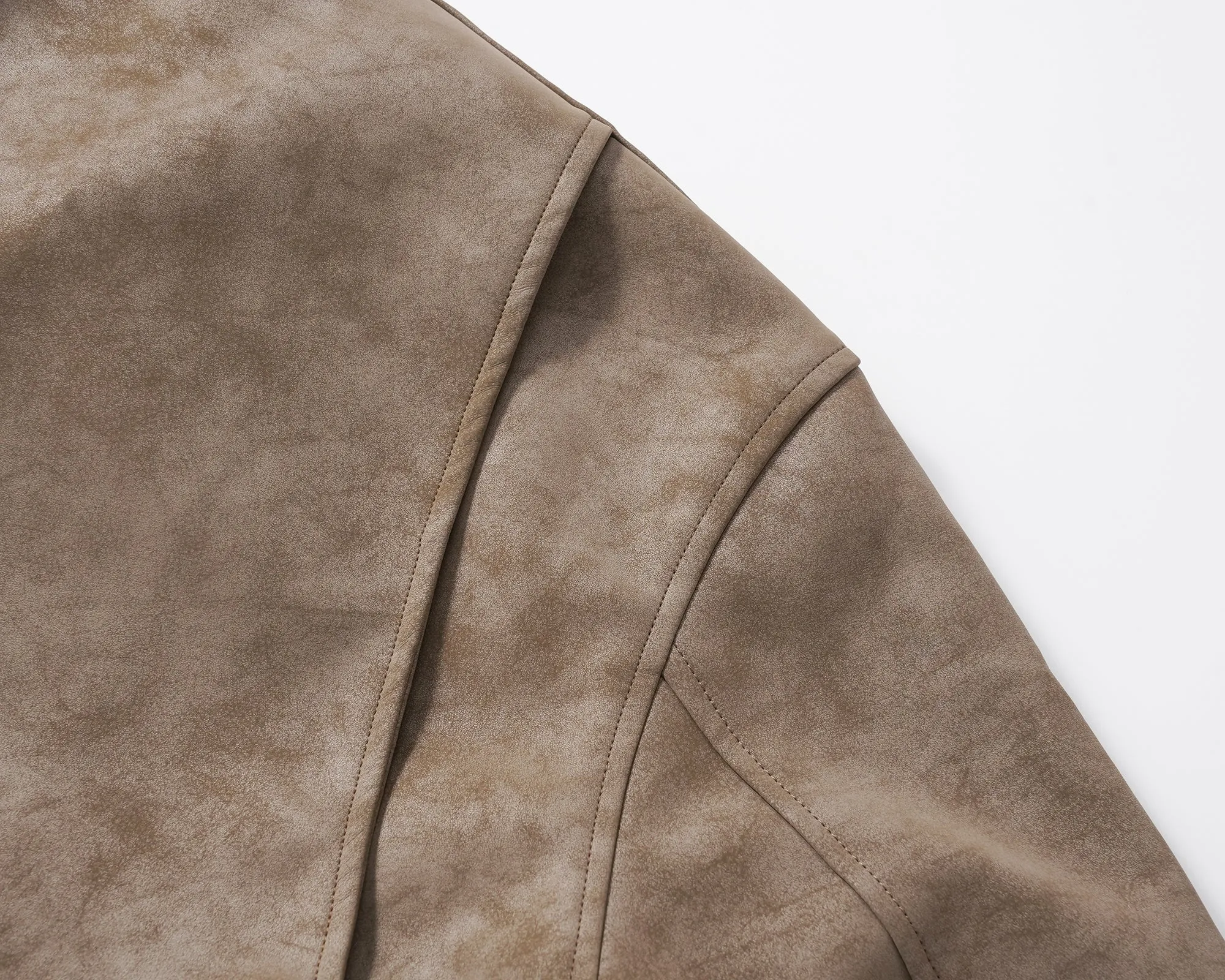 Suede Harrington Jacket - Beige Suede