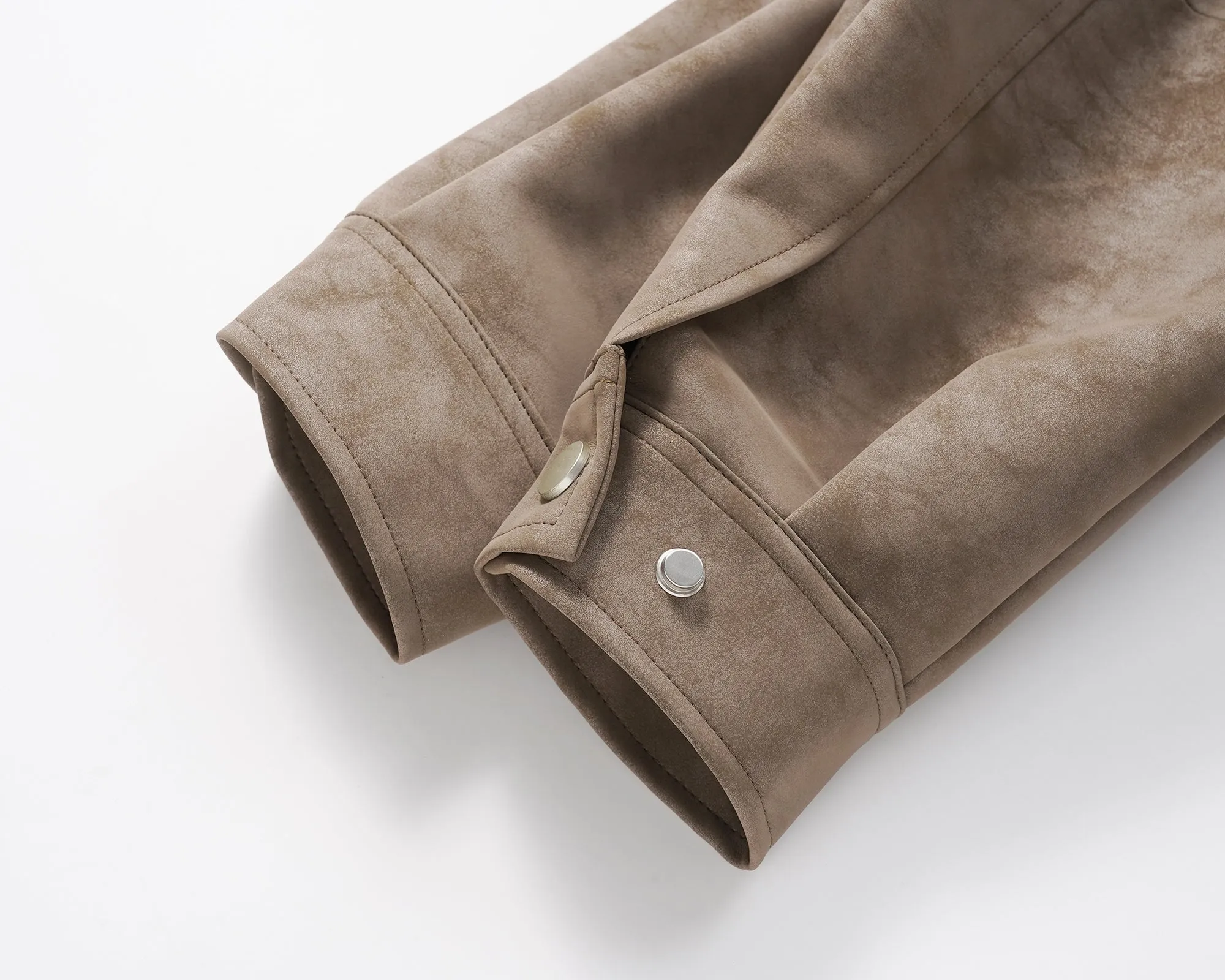 Suede Harrington Jacket - Beige Suede