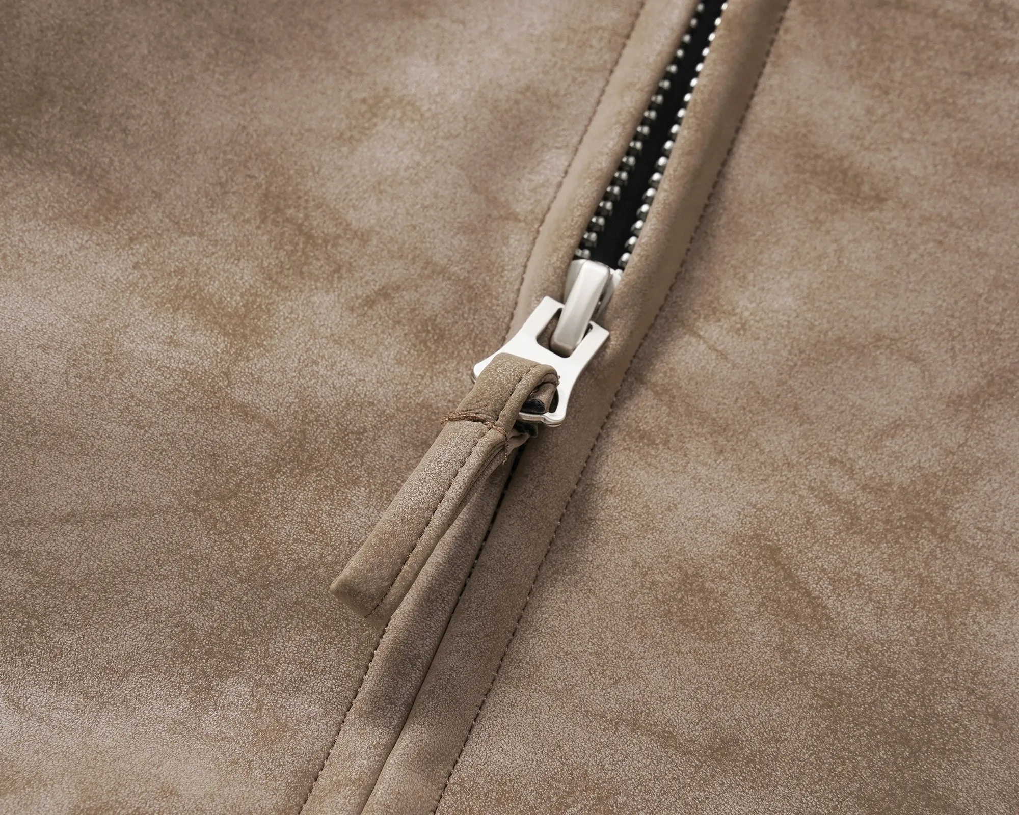 Suede Harrington Jacket - Beige Suede