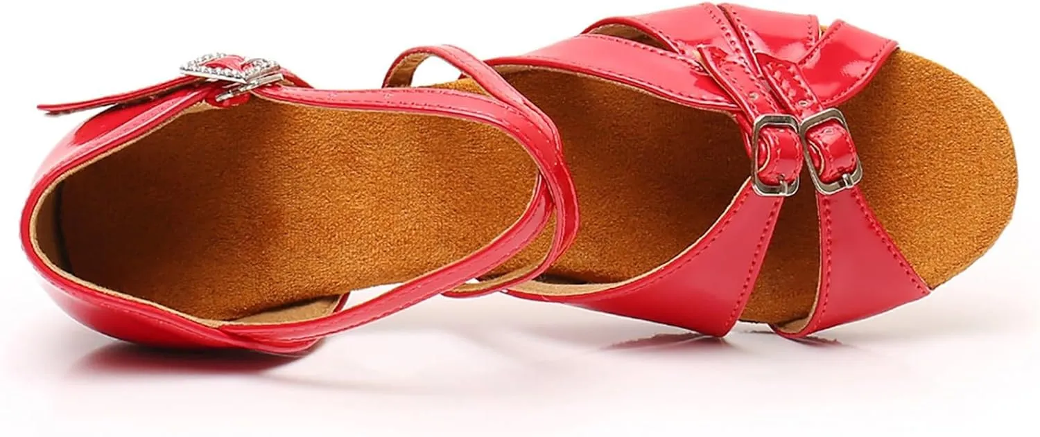Summer Flat Dress Sandals Shoes Girls Sandals Comfortable Soft Sole Small Thick Heel Children Dance Shoes Fashionable Soft Sole Princess Dance Girls Double Slip On Slide