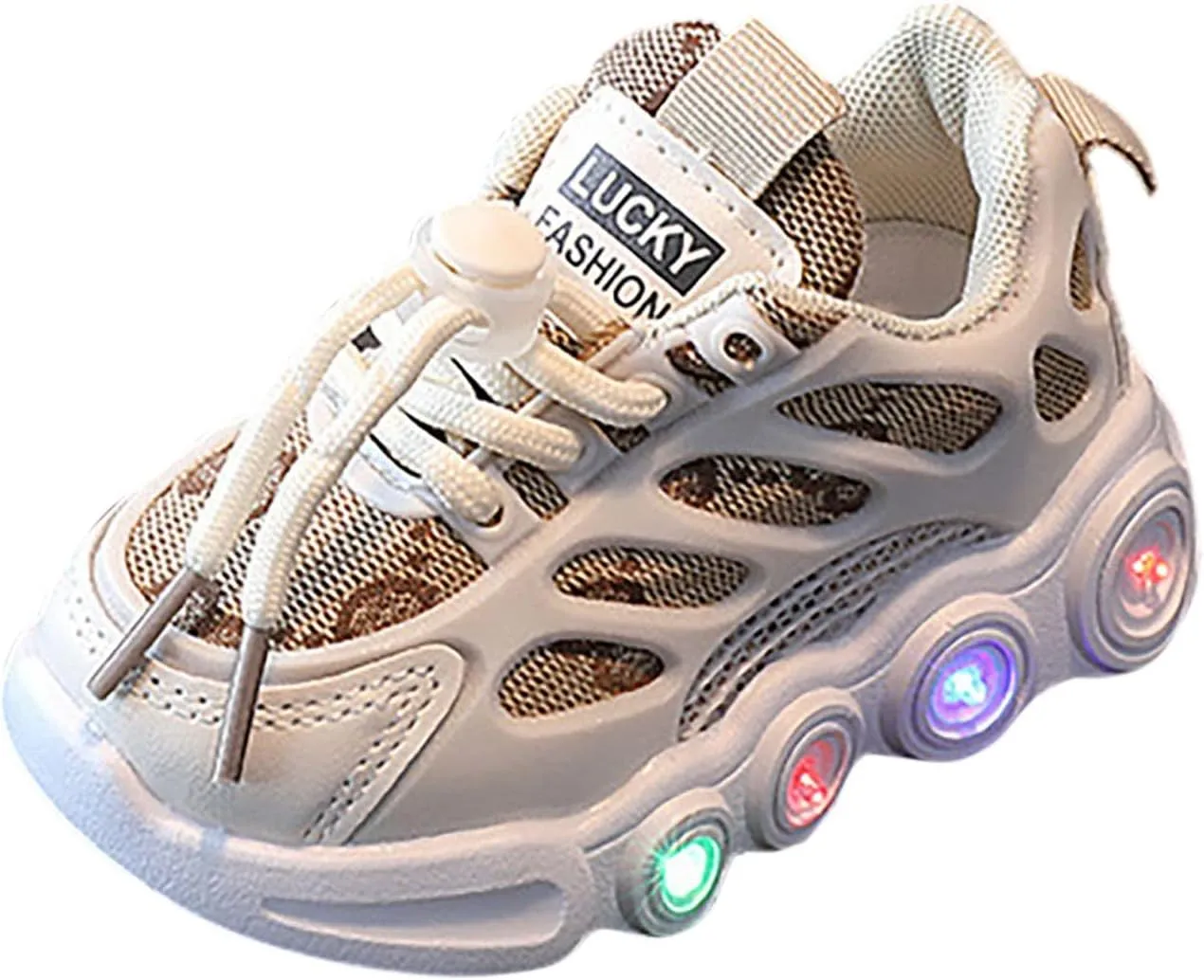 Toddler Boys Girls LED Flashing Sneakers Lightweight Mesh Breathable Soft Sole Anti Slip Comfort Athletic Shoes