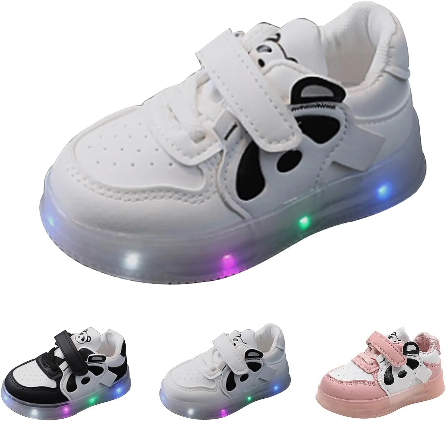 Toddler Boys Girls Light Up Shoes Little-Kids Flashing Soft Bottom Lightweight Breathable First Shoes Sport Sneaker
