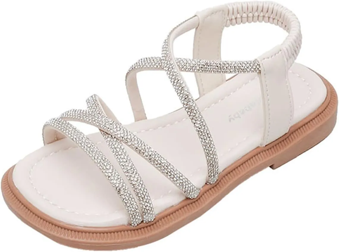 Toddler Girl Sandals, Flower Girl Dress Shoes, Kids Open Toe Flats Dress Shoes, Casual Kids Slip On Rubber Sandals