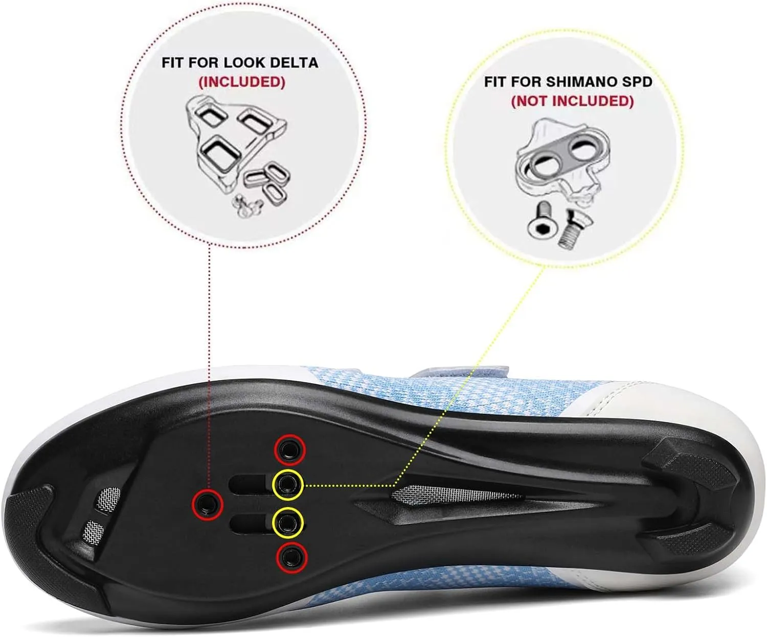 Unisex Road Bike Cycling Shoes Compatible with Peloton Shimano SPD Bike Riding Shoes for Men Women, 3 Straps, Pre-Installed Delta Cleats for Indoor Outdoor Cycling Biking