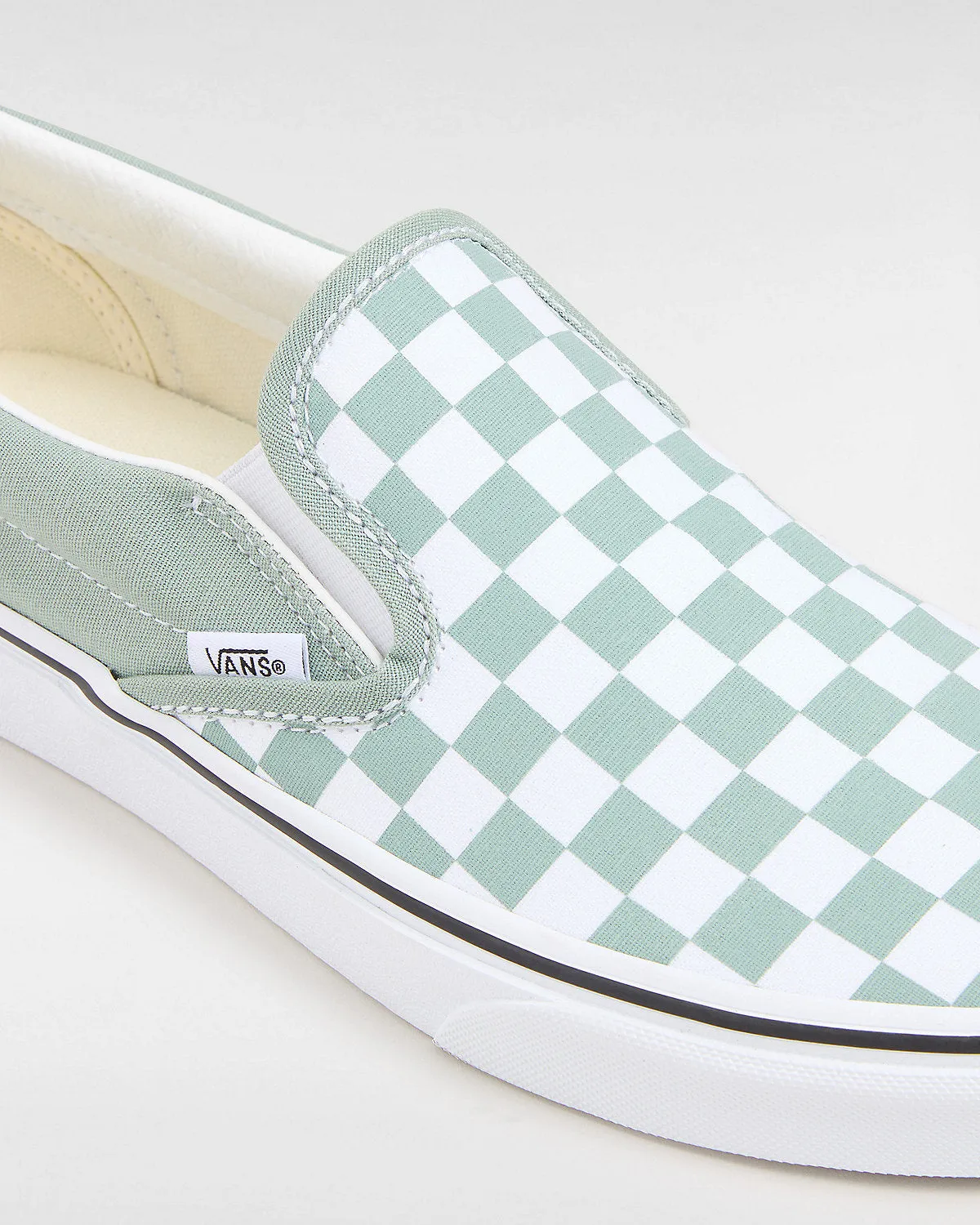 VANS Unisex Classic Slip-On Color Theory Checkerboard Trainers - Iceberg Green