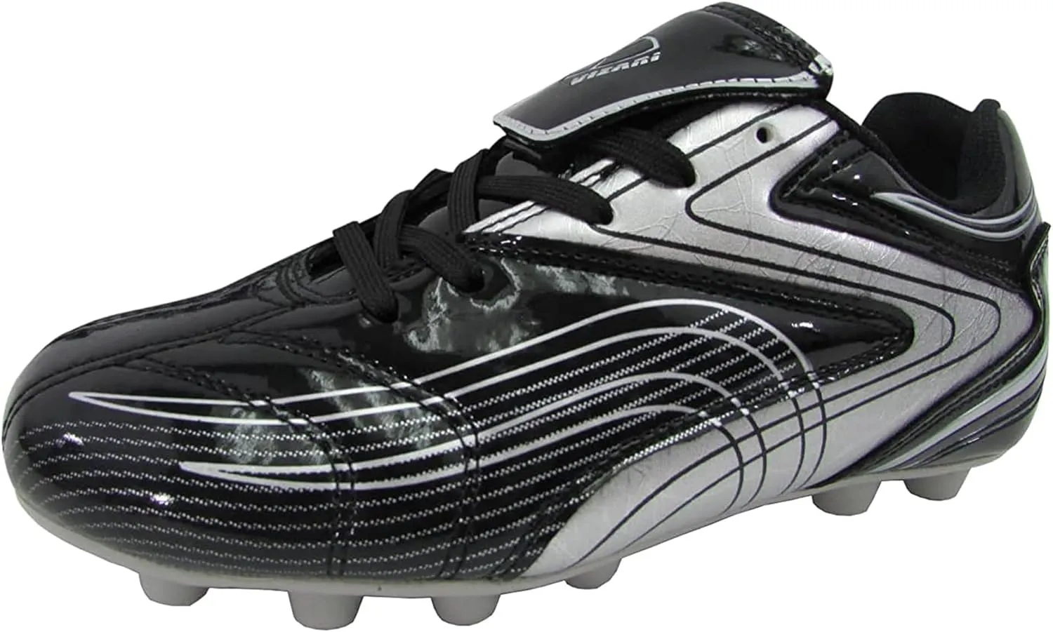 Vizari Striker FG Soccer Cleats for Men & Women | Premium Firm Ground Football Shoes with Rubber Studs | Black Synthetic Cleats for Outdoor Play, Size 6.5-13 (Unisex)