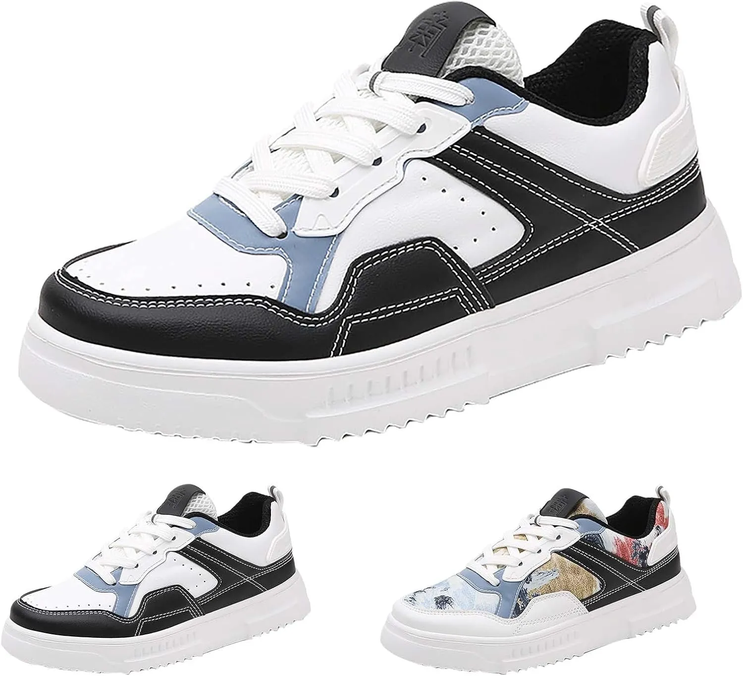 Women White Sneakers Low Top Lace Up Workout Lightweight Fashion Comfortable Non Slip Walking Running Shoes