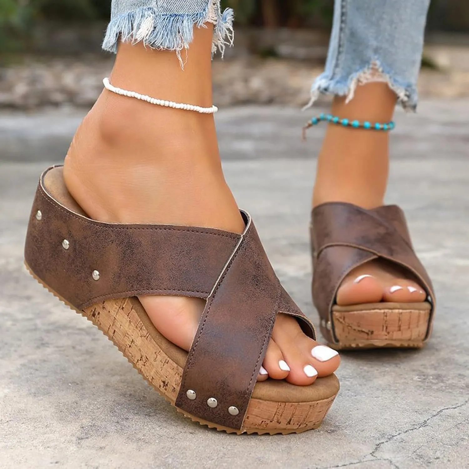 Women Width Wedge Sandals 2025 Spring Summer Corkys Shoes Casual Dressy Platform Styles for Wide Feet Women