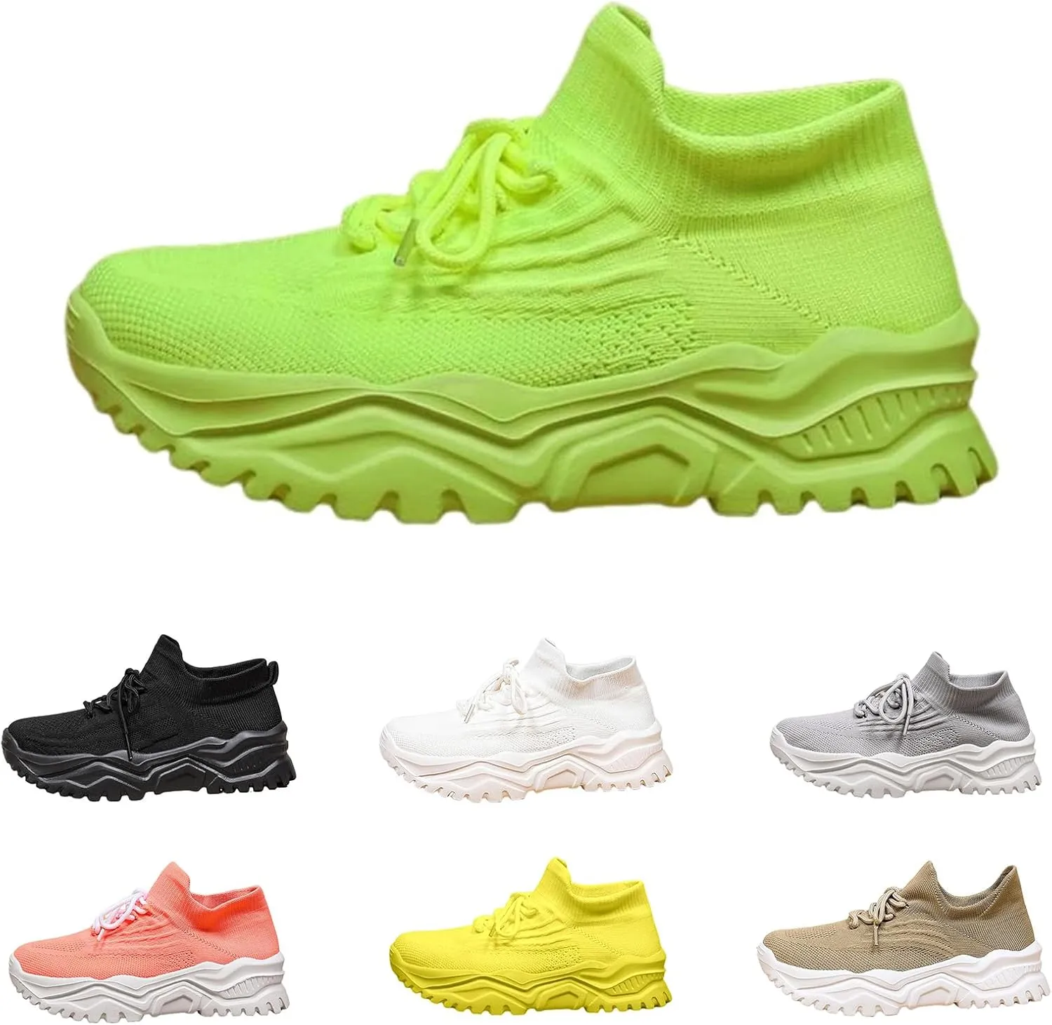 Womens Fashion Athletic Sneakers Mesh Lightweight Platform Slip On Sports Casual Shoes Breathable Soft Sole Comfortable Work Gym Trainers Orthopedic Summer Arch Support Shoes