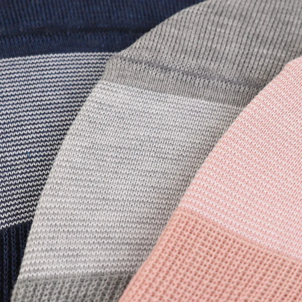 Women's Micro Striped Mercerised Cotton Invisible Socks