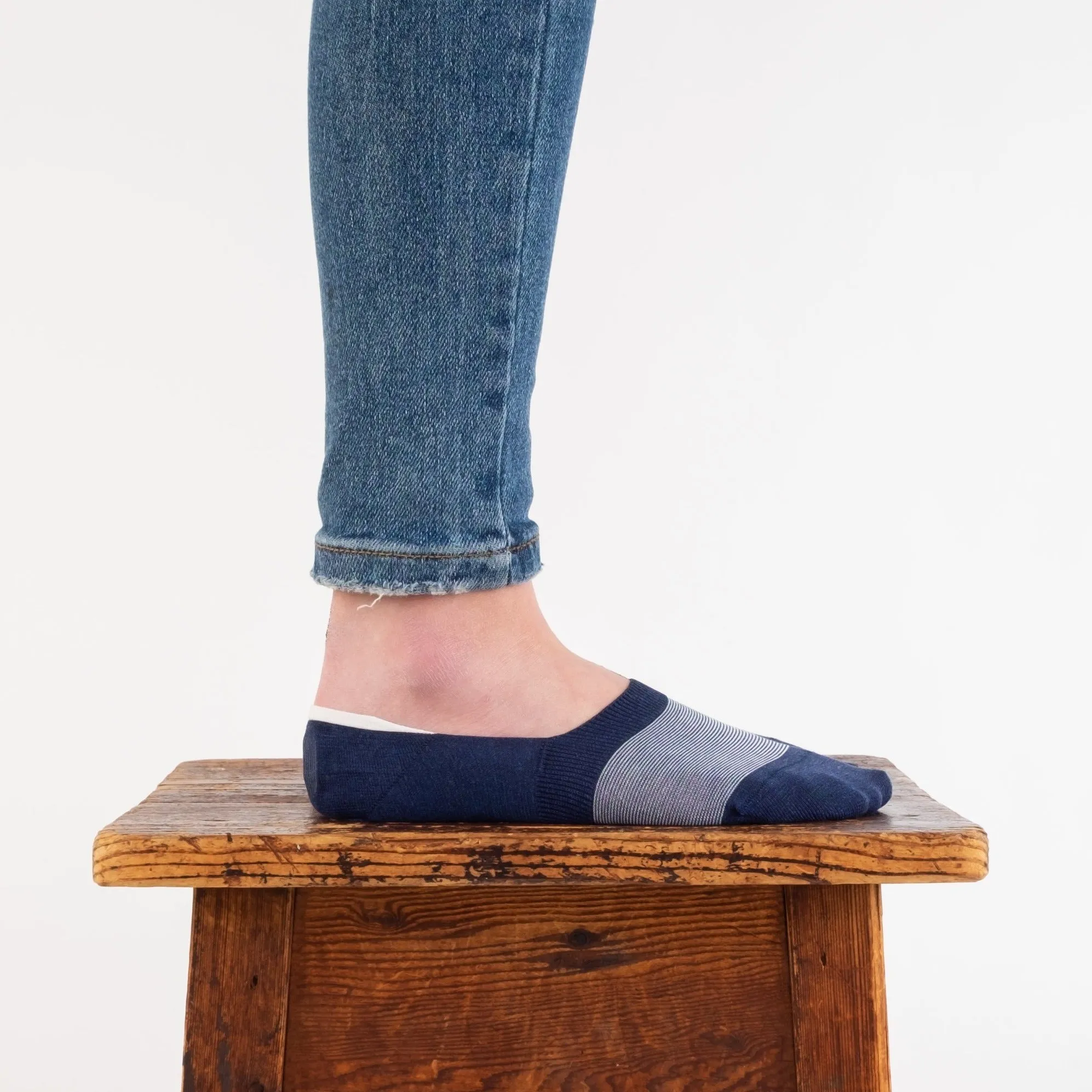 Women's Micro Striped Mercerised Cotton Invisible Socks