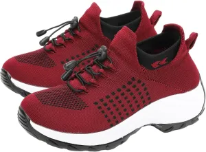 Womens Walking Shoes Sneakers with Arch Support Orthopedic Comfortable Slip On Trainers for Plantar Fasciitis Air Cushion Breathable Lightweight Ladies Athletic Shoe Thick Bottom