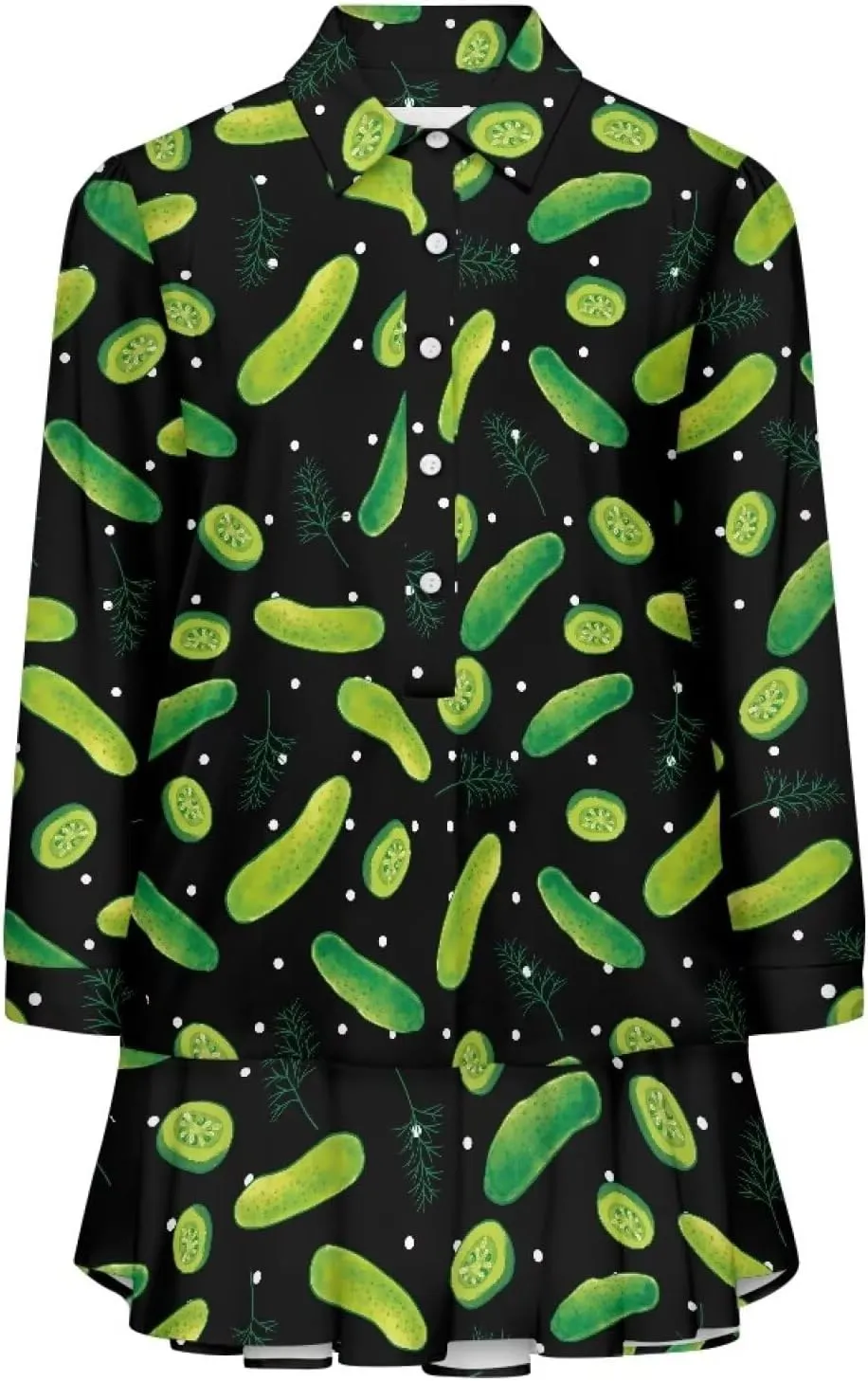 Youngerbaby Shirt Dresses for Women Long Sleeve Mini Dresses with Pockets Ruffee Hem Dresses S-2XL